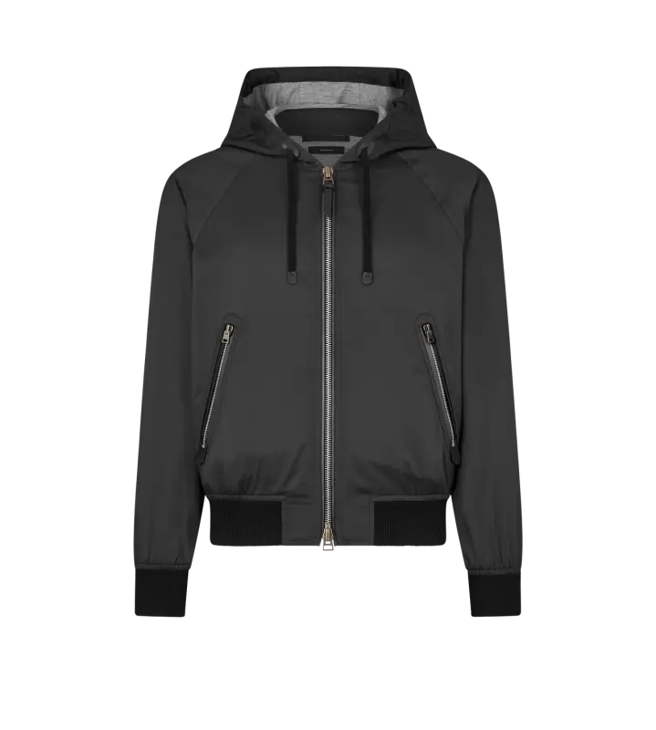 JERSEY LINED ZIP HOODIE BLACK online